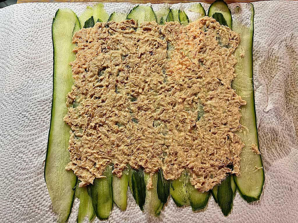 IMG 0850 Gurkenscheiben belegt mit Thunfisch