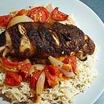 Baharat Hähnchen auf Reis mit Gemüse