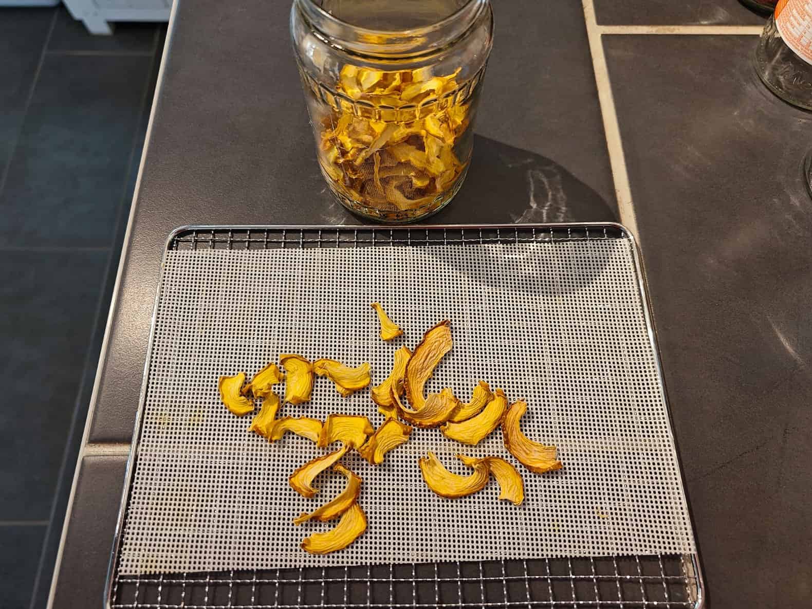 Getrocknete Zucchini aus dem Dörrautomaten
